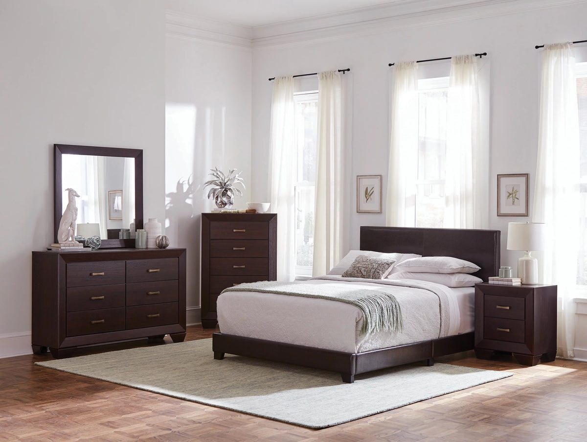 Upholstered California King Bed Brown B1499