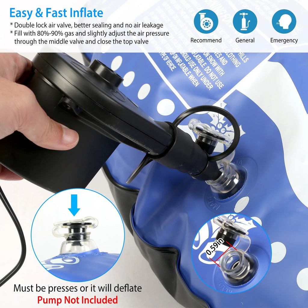 Blue Inflatable Snow Tube with Dual Handles I65071
