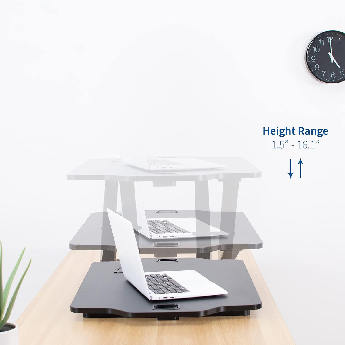 Black 27 inch Adjustable Standing Desk Converter D8233