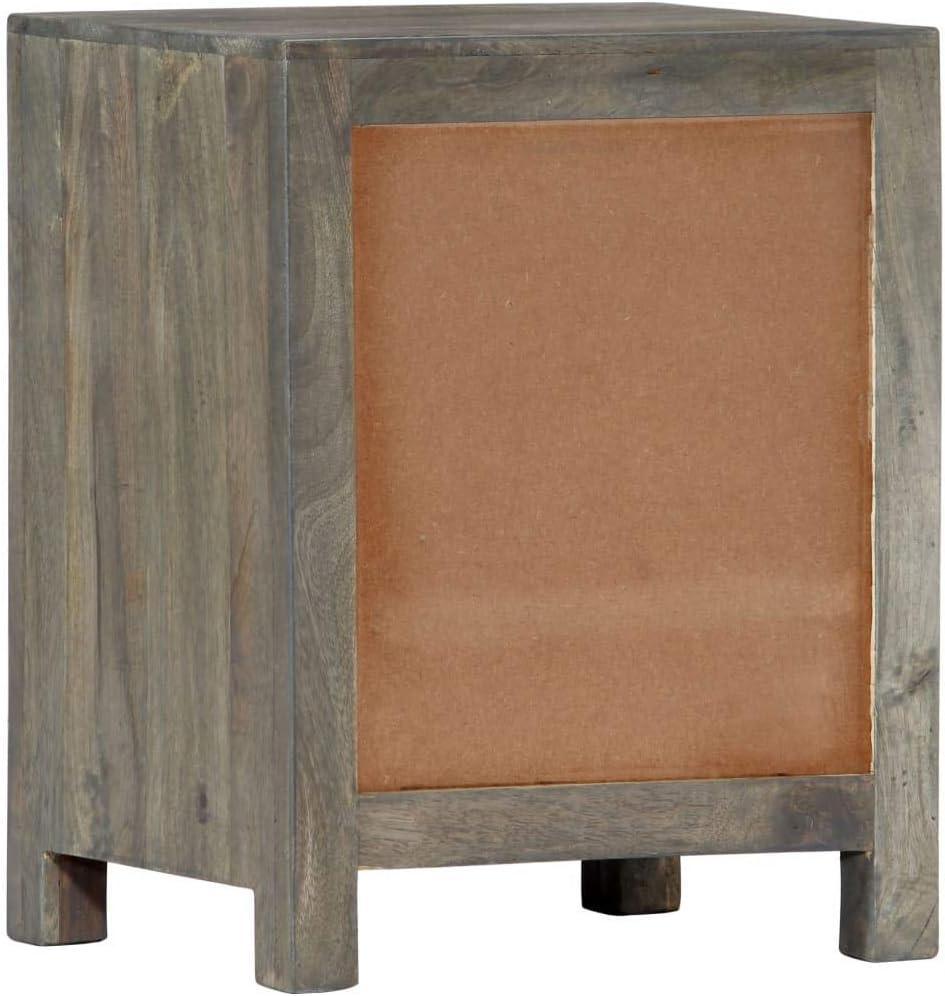 Gray Solid Mango Wood Bedside Cabinet G474