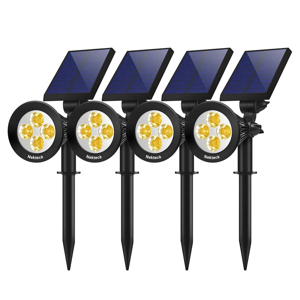 4 Pack 2-in-1 Outdoor Solar Spotlights Wall Light Landscape Lighting Q92646