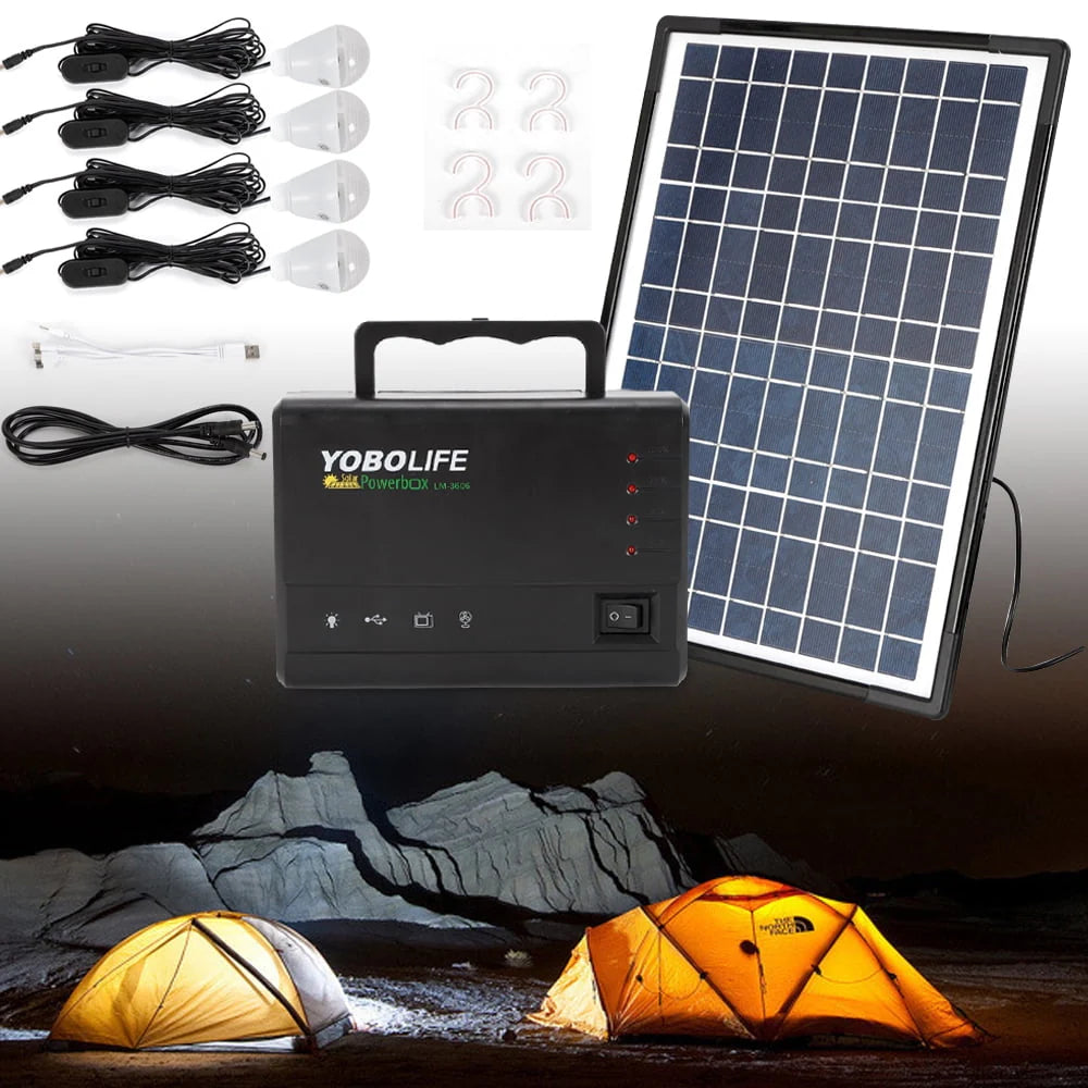 Portable Solar Panel Power Generator Kit with USB Charger Q102678