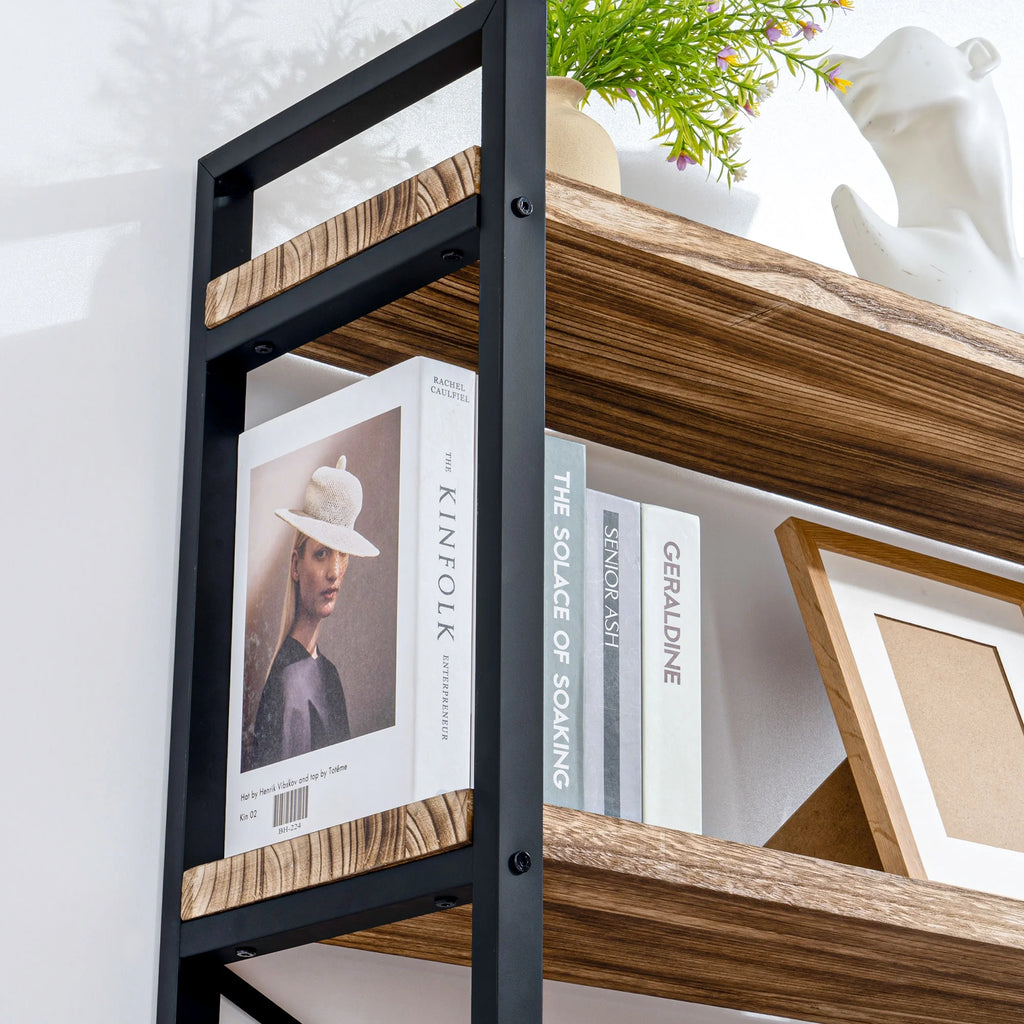 5 Tier Solid Real Wood Bookshelf C919486