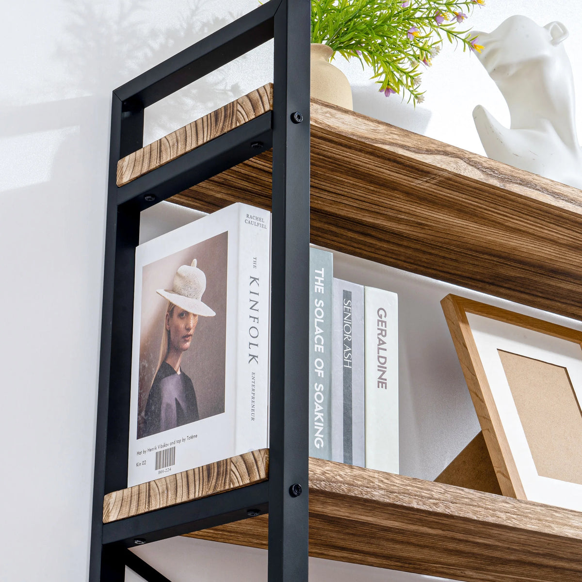 5 Tier Solid Real Wood Bookshelf C919486