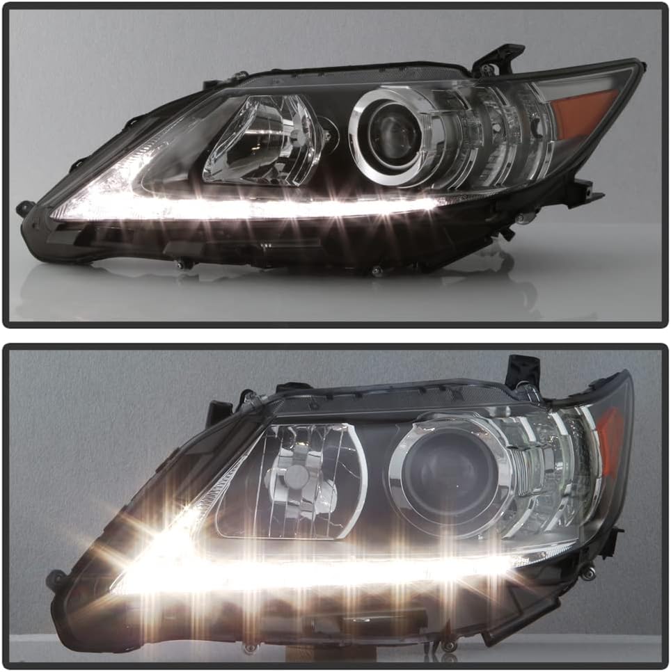 For 2013-2015 Lexus ES350 ES300h Halogen Model LED DRL Projector Headlights Headlamps Assembly Left+Right J6362
