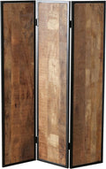 Iron Framed Mango Wood 3 Panel Room Divider P980