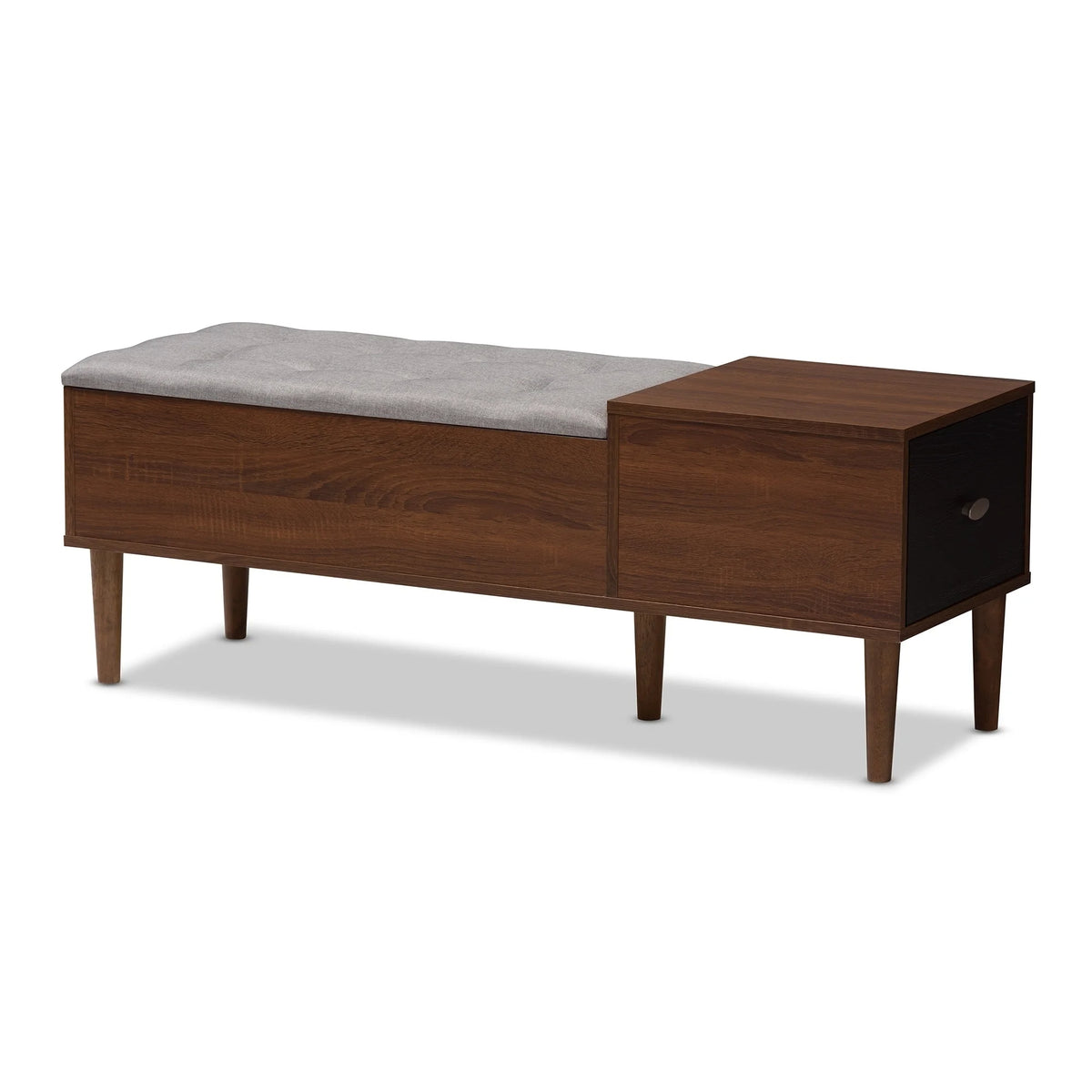 Grey Fabric Shoe Storage Bench M5628