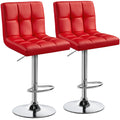 Red Faux Leather Swivel Bar Chairs L15399
