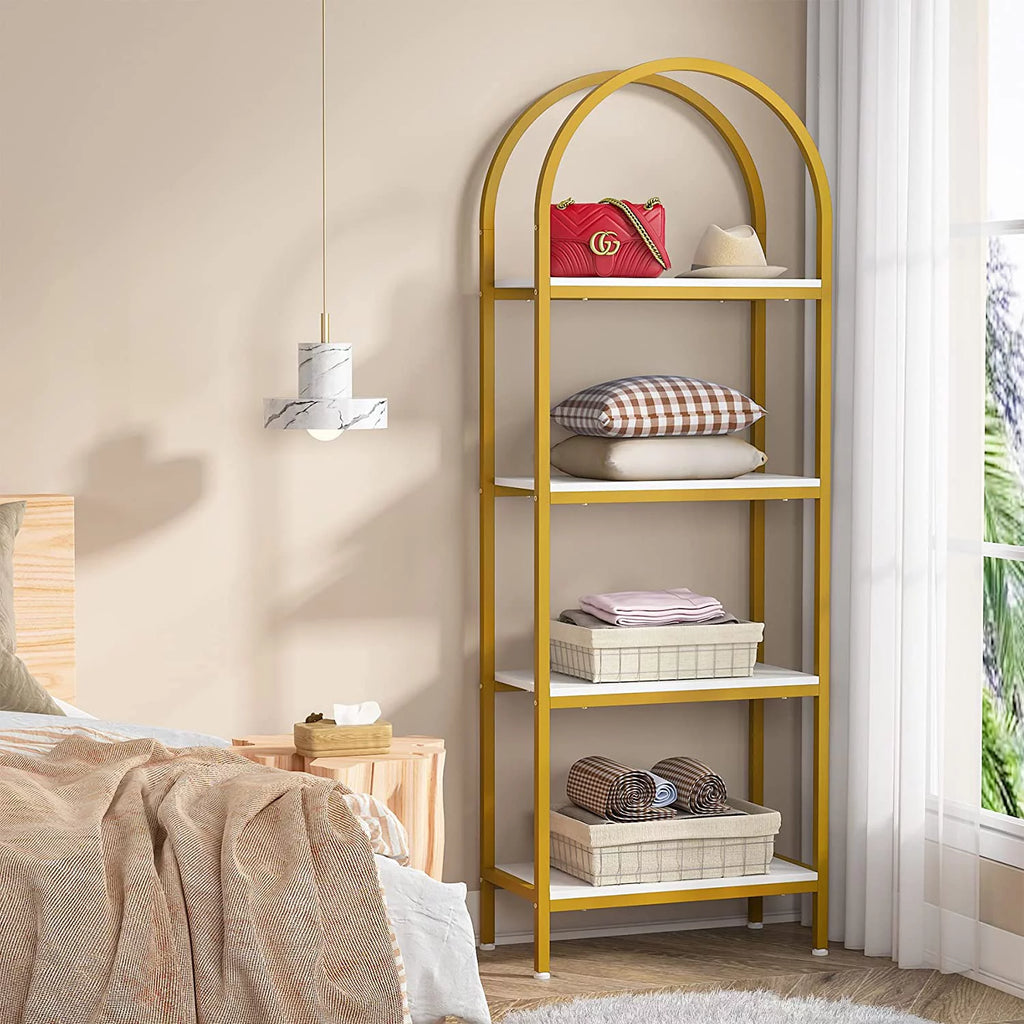 4-Tier 70.8" Arched Bookshelf with Metal Frame K321891