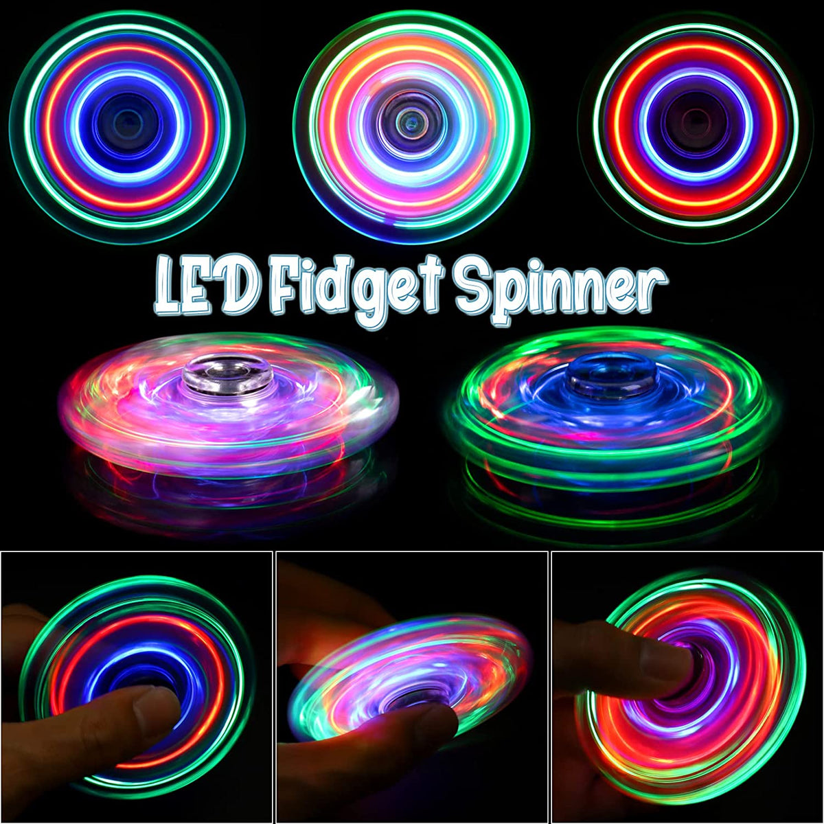 LED Light Up Fidget Spinners 2 Pack S770772