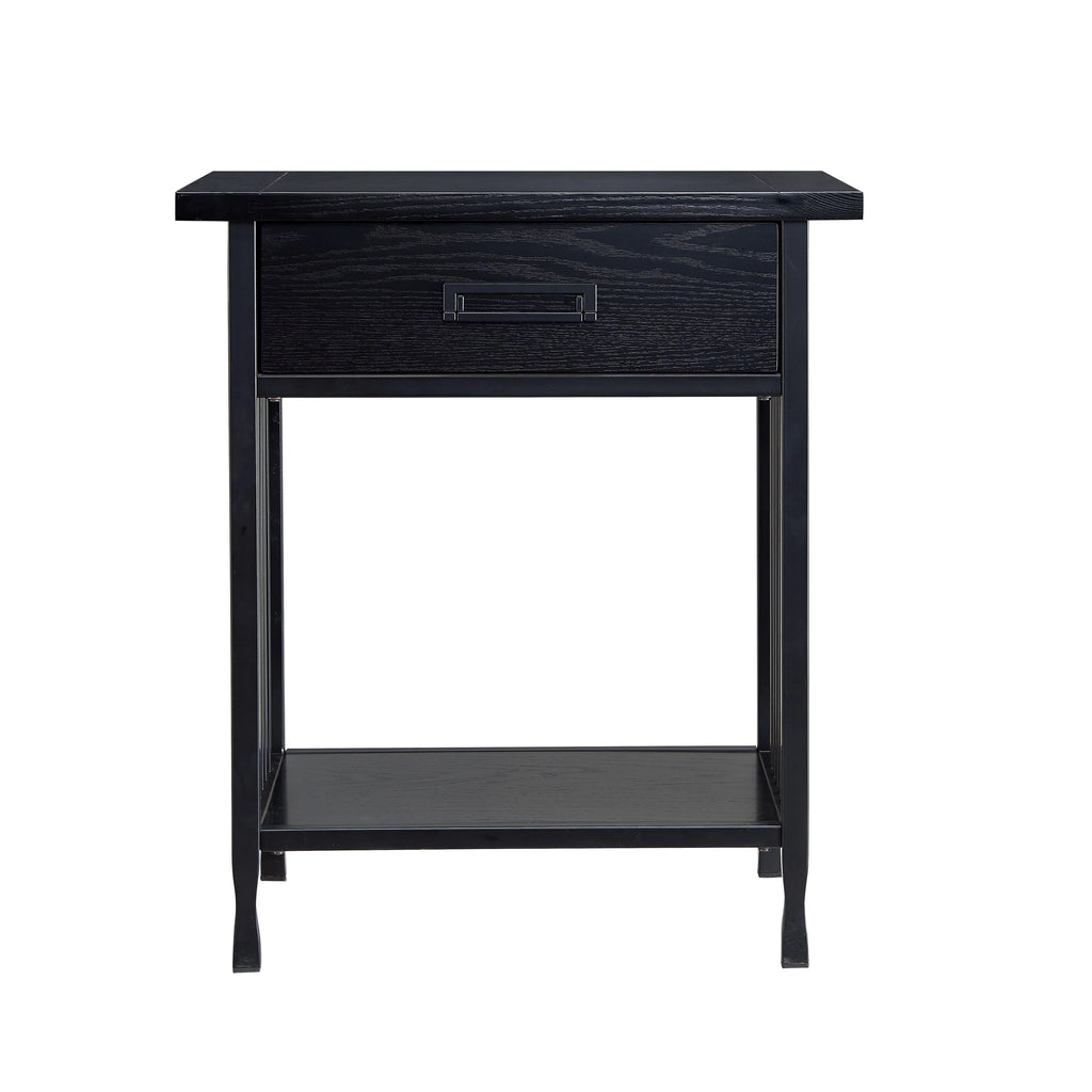 Black One Drawer Nightstand Side Table A255831