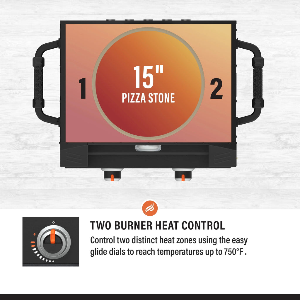 Tabletop Propane Pizza Oven with Two 15 Cordierite Stones L7175