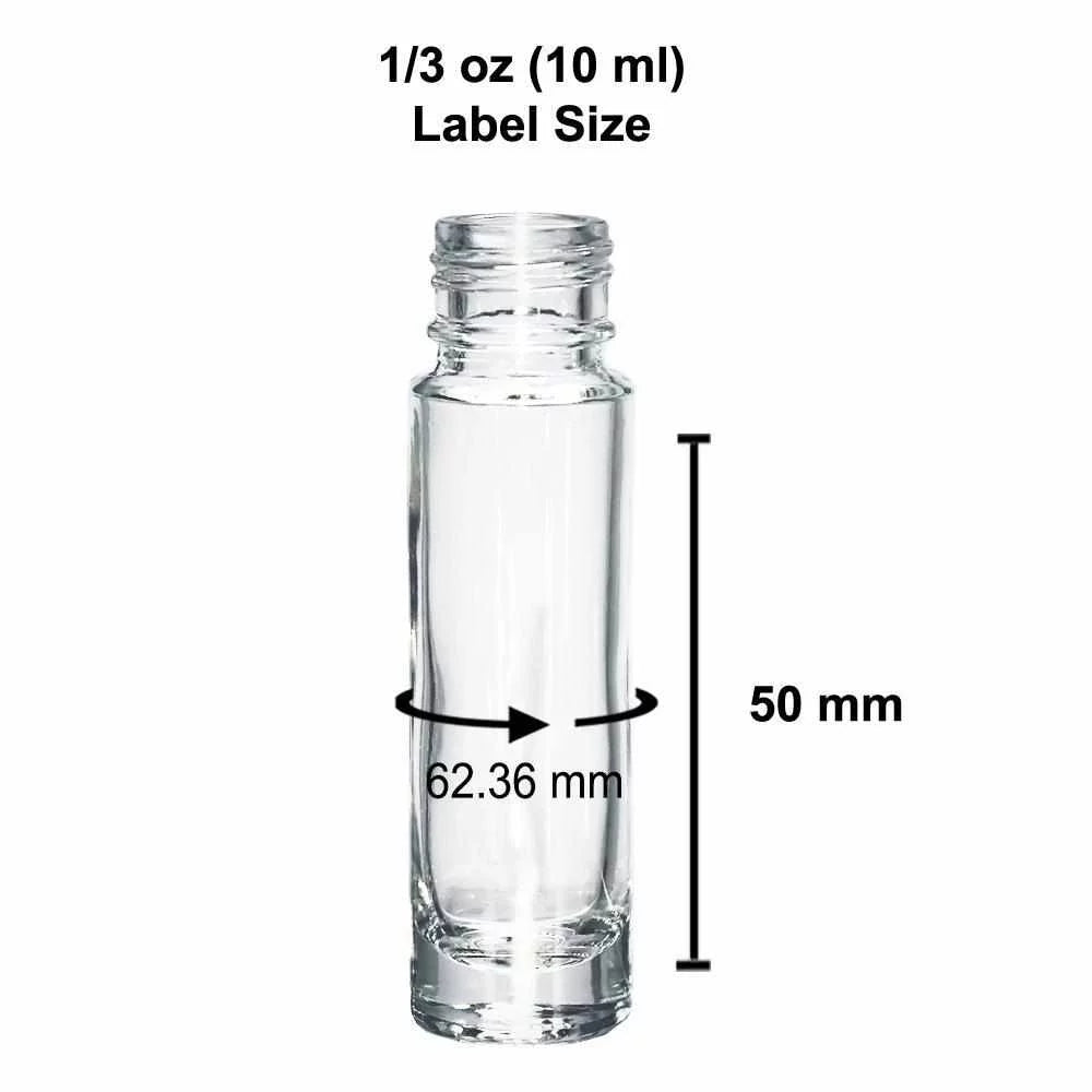 1/3 oz. Clear Glass Roll-on Bottle with Black Cap T723923