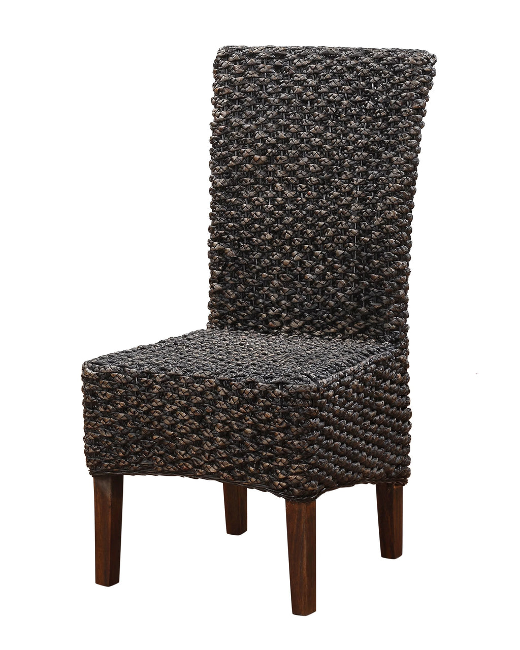 8PC Rectangle Table 6 Water Hyacinth Chair Sideboard Dining Set Acacia Rustic Brown R614675