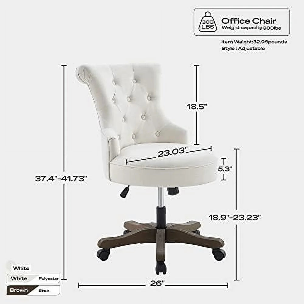 Adjustable Swivel Linen Fabric Office Chair with Wheels G515