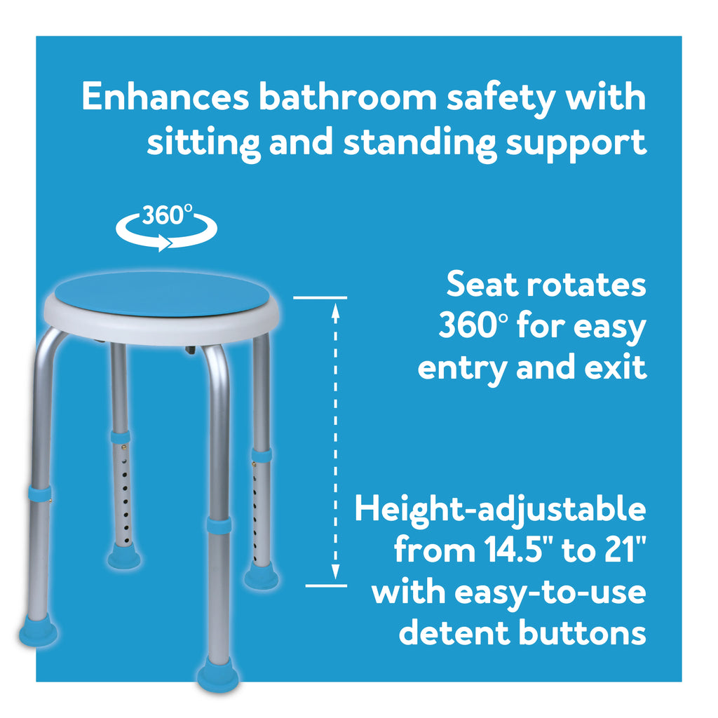 Swivel Bath and Shower Stool Chair with Padded Seat W9119