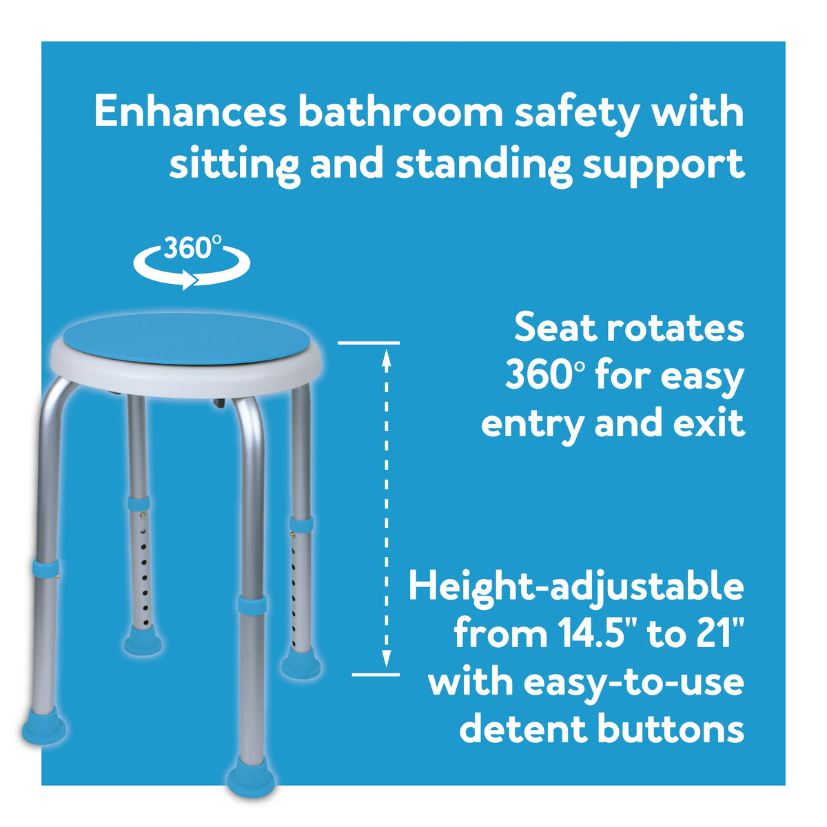 Swivel Bath and Shower Stool Chair with Padded Seat W9119