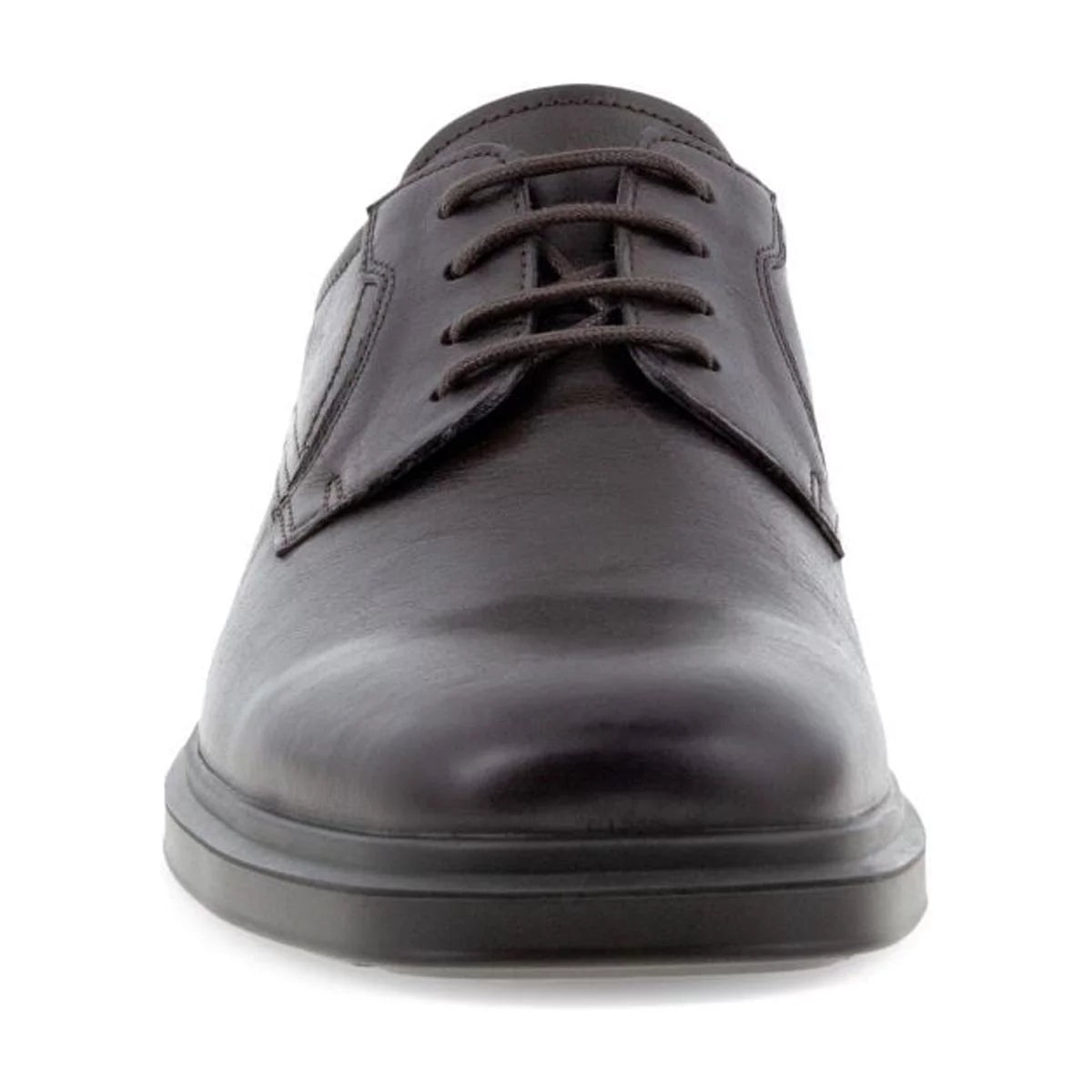 Mocha Leather Plain Toe Tie Shoes V666
