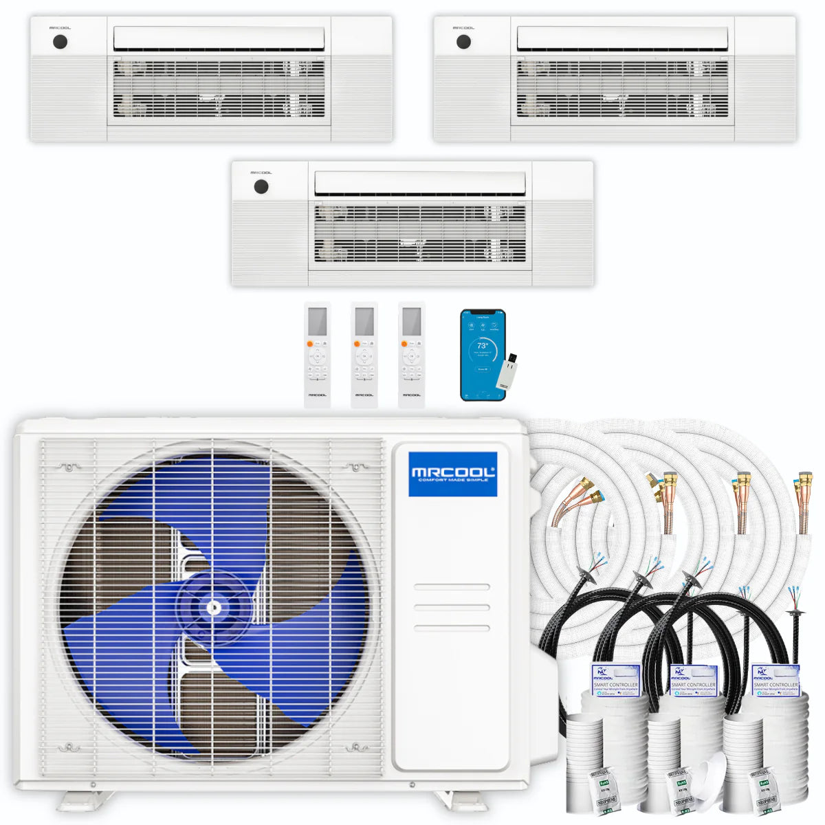 39,000 BTU 3 Zone Ceiling Cassette Ductless Air Conditioner and Heat Pump X972890