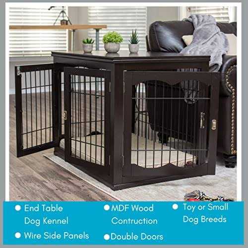 Decorative Small Dog Kennel with Pet Bed A60867