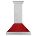 36 Inch Stainless Steel Range Hood with Red Gloss Shell S10783