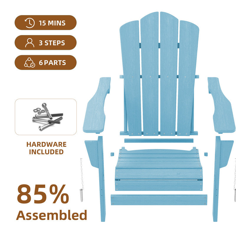 Red HDPE Folding Adirondack Chair E663