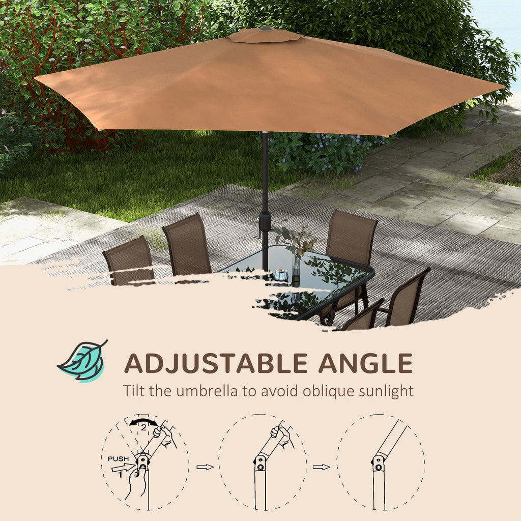 Patio Dining Set for Six with Umbrella E944