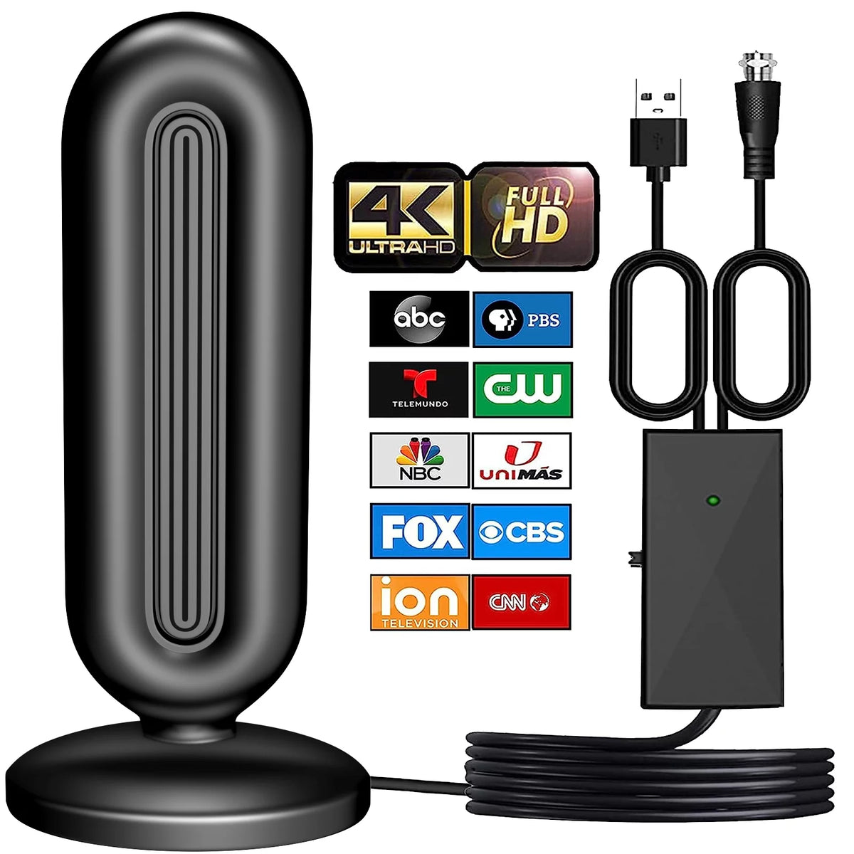 HD TV Antenna with Amplifer Signal Booster and 18 FT Coaxial Cable J171890