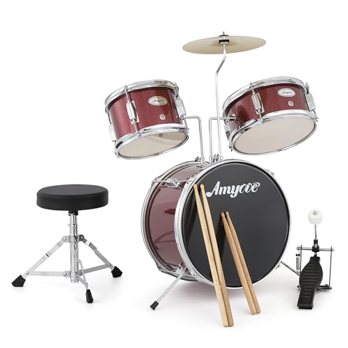 Black 3-Piece Drum Set with Stool H190582