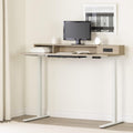 Adjustable Height Standing Desk with Built In Power Bar Soft Elm and Matte Black N380871