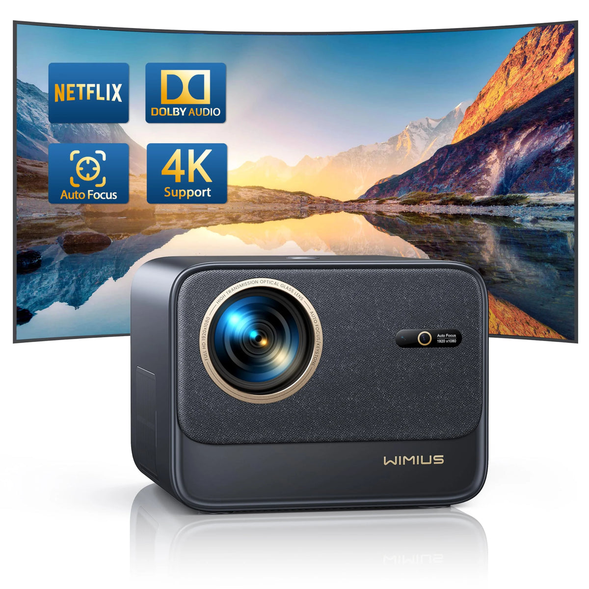 4K Wifi Bluetooth Projector with Auto Focus/Keystone X45127
