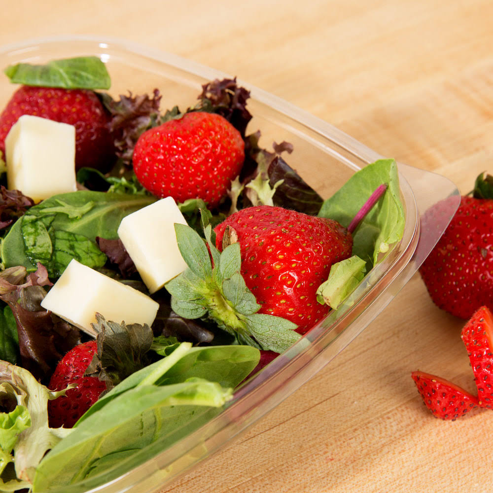 Clear 32 oz Plastic Square Bowl R939623