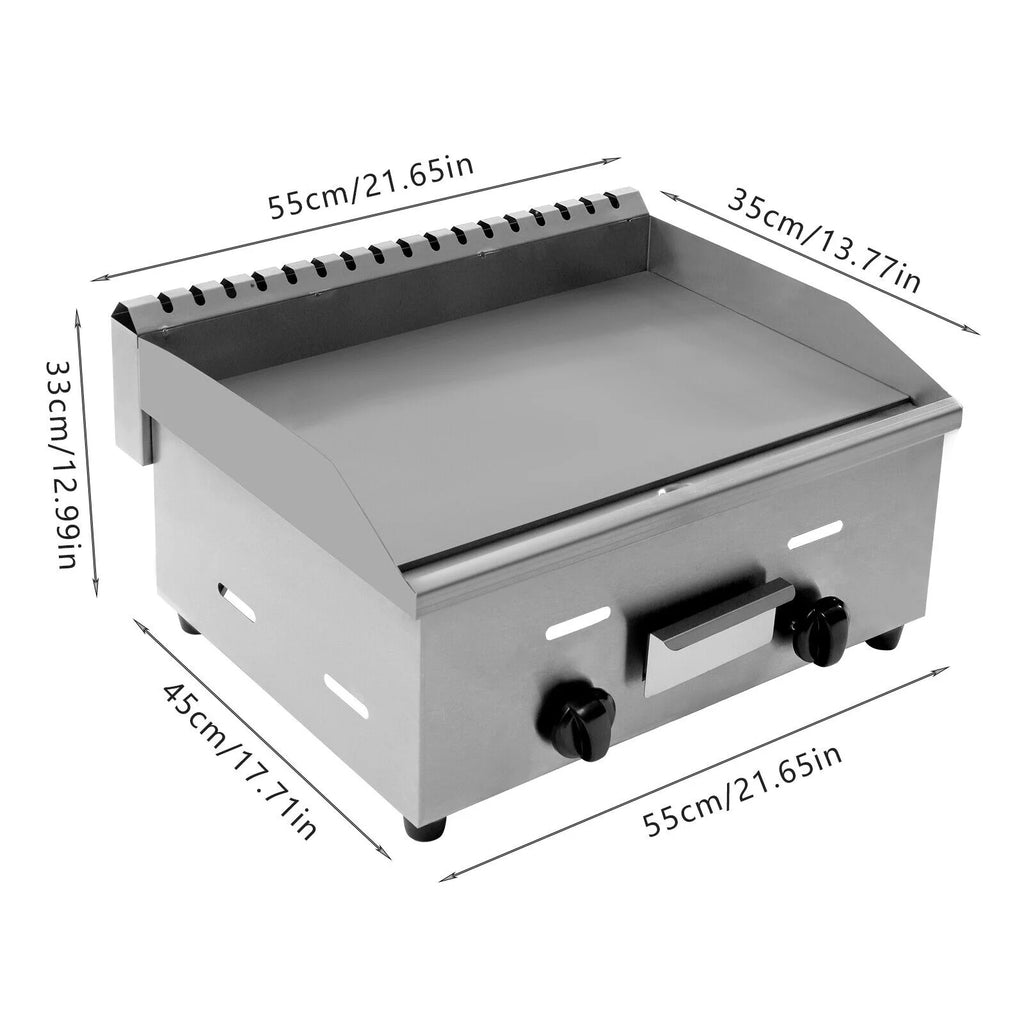 Commercial Flat Top Grill Natural Gas 3 Burners 430 Stainless Steel G296721