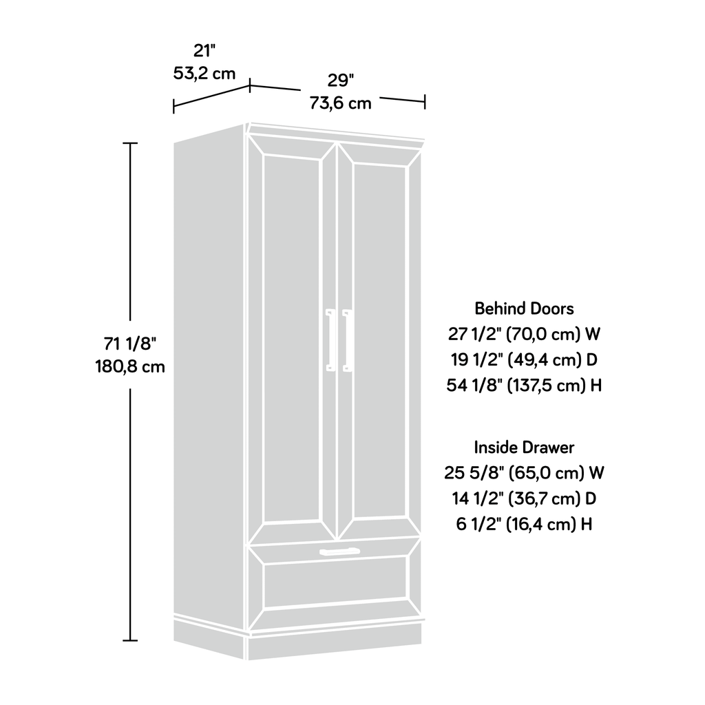 Sienna Oak Finish Wardrobe/Storage Cabinet K3361