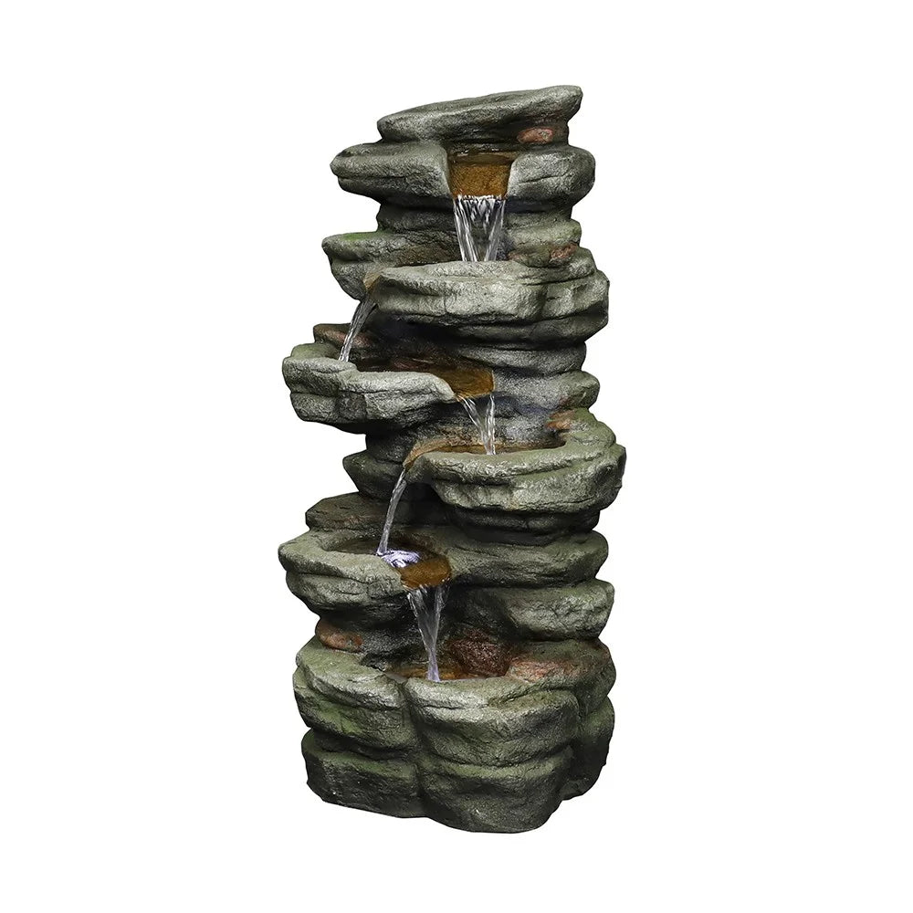 5-Tier Rock Water Fountain with LED Q5584