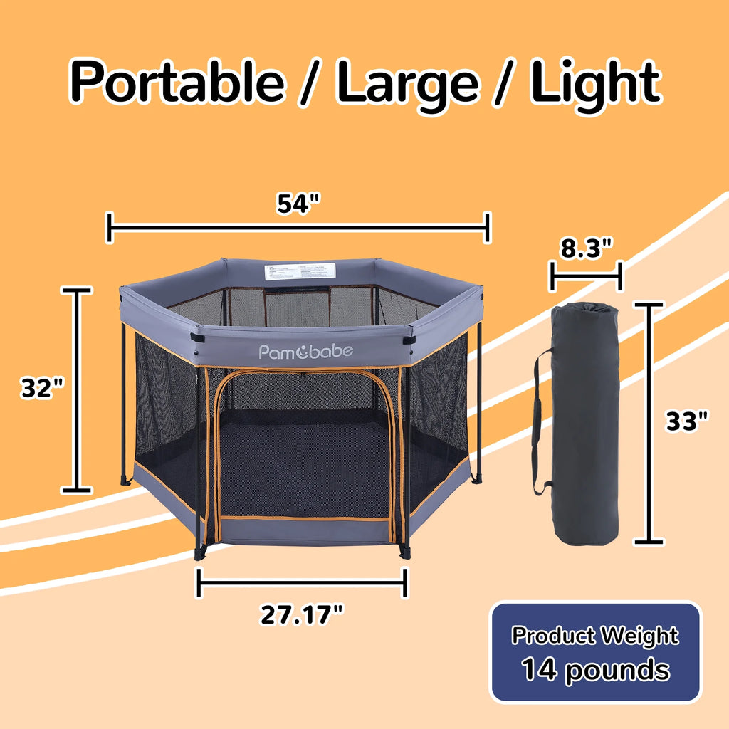 Blue Portable Lightweight Baby Playpen with Canopy and Travel Bag N289