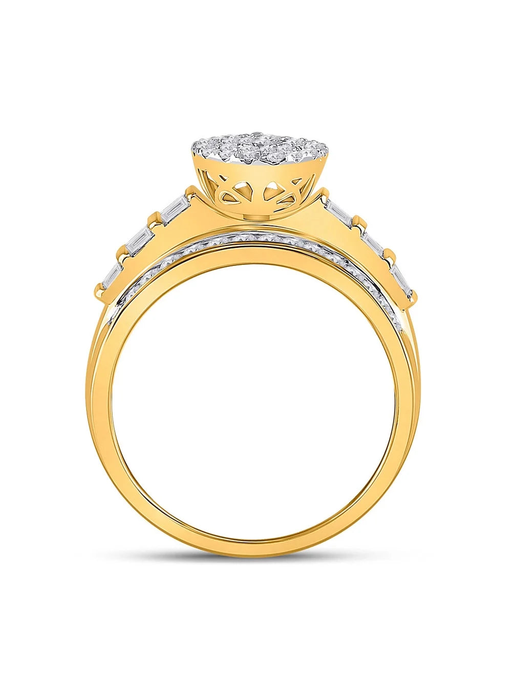 10kt Yellow Gold Diamond Teardrop Engagement Ring 1 Cttw V5332