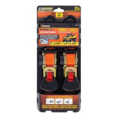Orange Retractable Tie Down Strap 500 lb. G7522