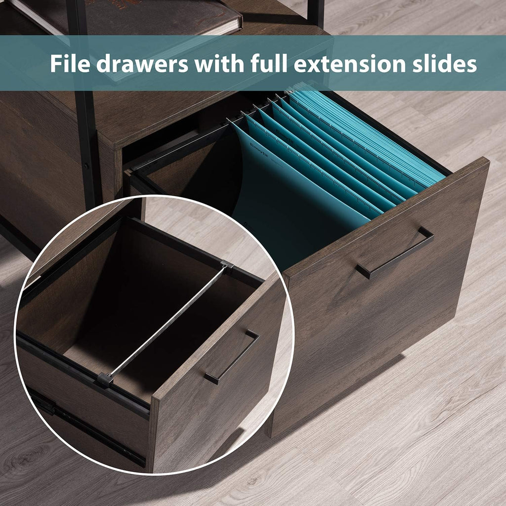 Smoky Oak Bookcase with Storage Shelf and Drawer V61745