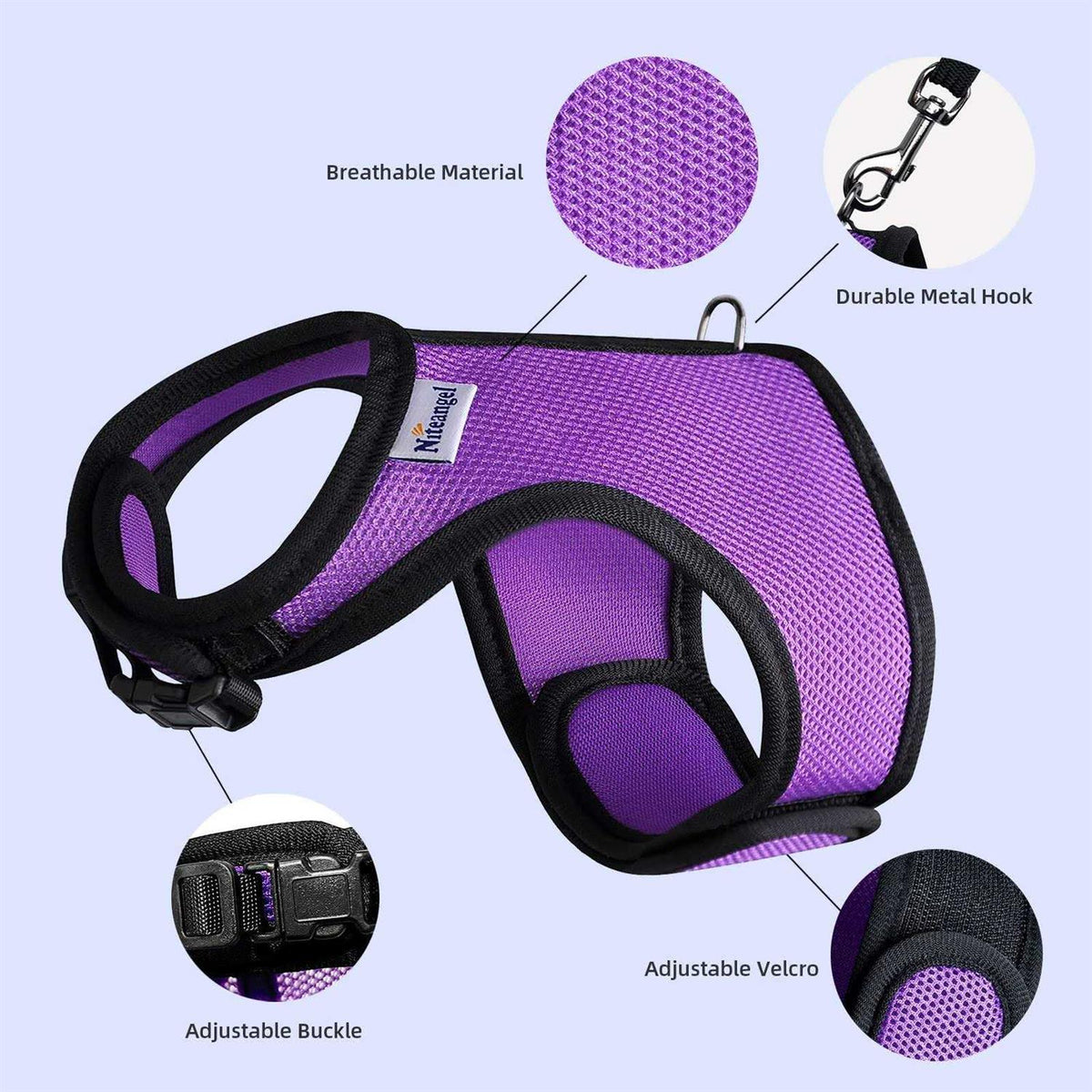 Adjustable Soft Harness with Elastic Leash for Rabbits R73076