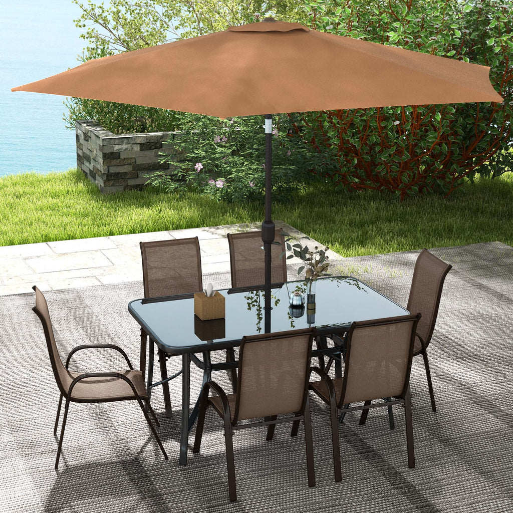 Patio Dining Set for Six with Umbrella E944
