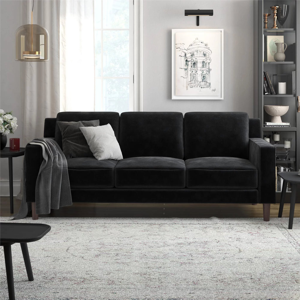 Green Velvet 3 Seater Sofa O9696
