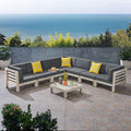 7 Seater Acacia Wood Sectional Sofa Set C3262