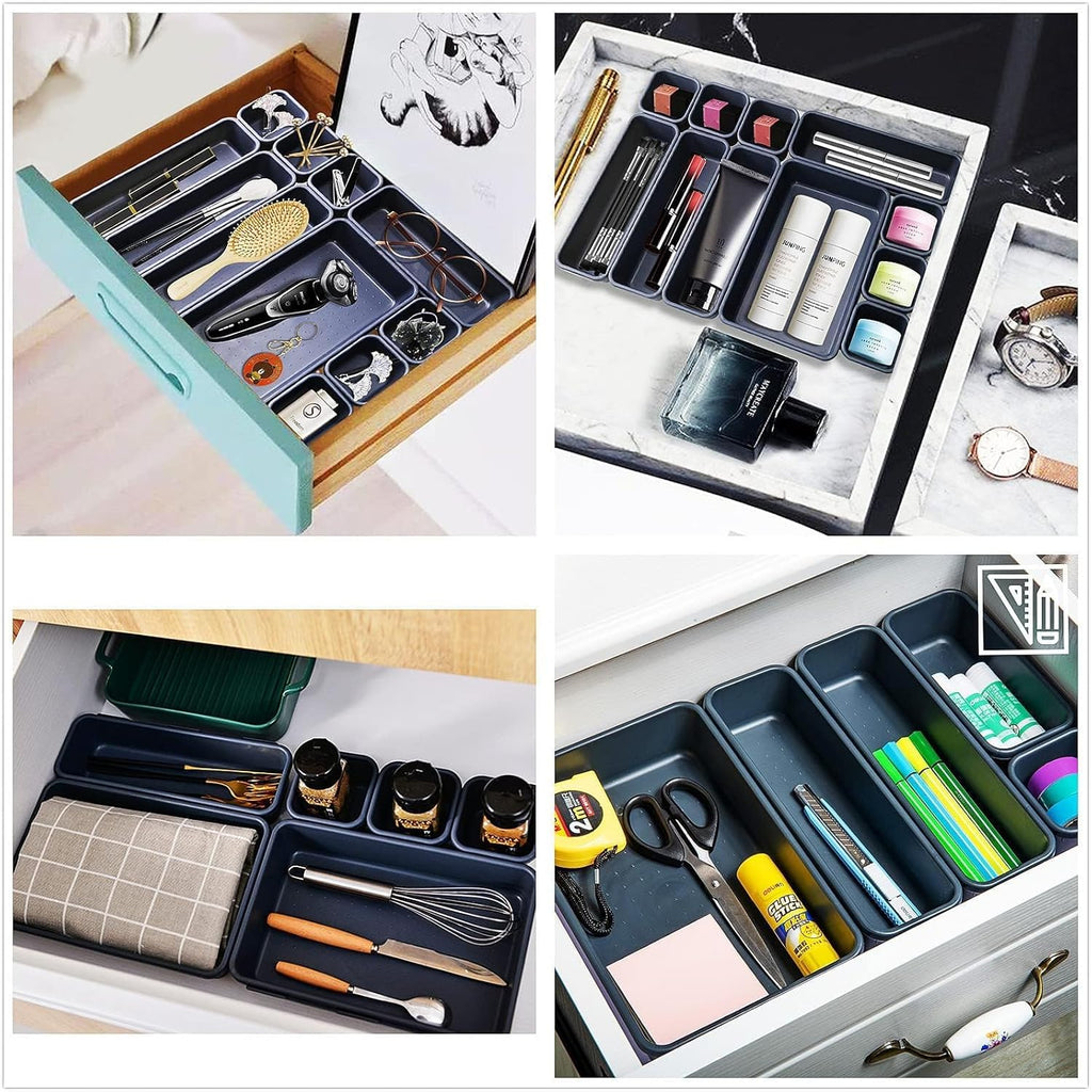 8 PCS Clear Plastic Drawer Organizer Trays T9433