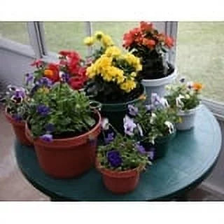 Case of 5 12 inch Terra Cotta Plastic Flower Pot with Saucers D562994
