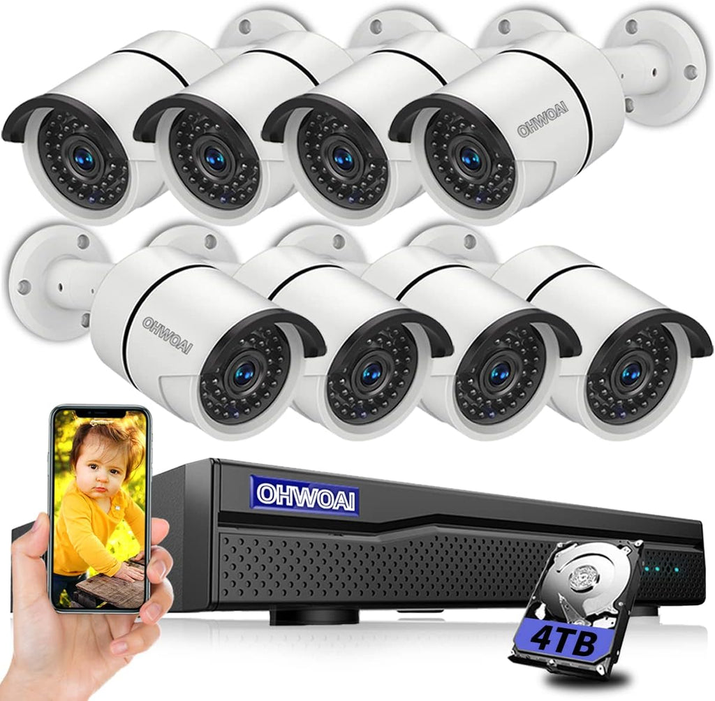 4K PoE Security Camera System 8CH NVR 2TB HDD D795