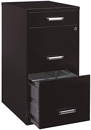 3 Drawer Metal File Organizer Cabinet in Black H782504