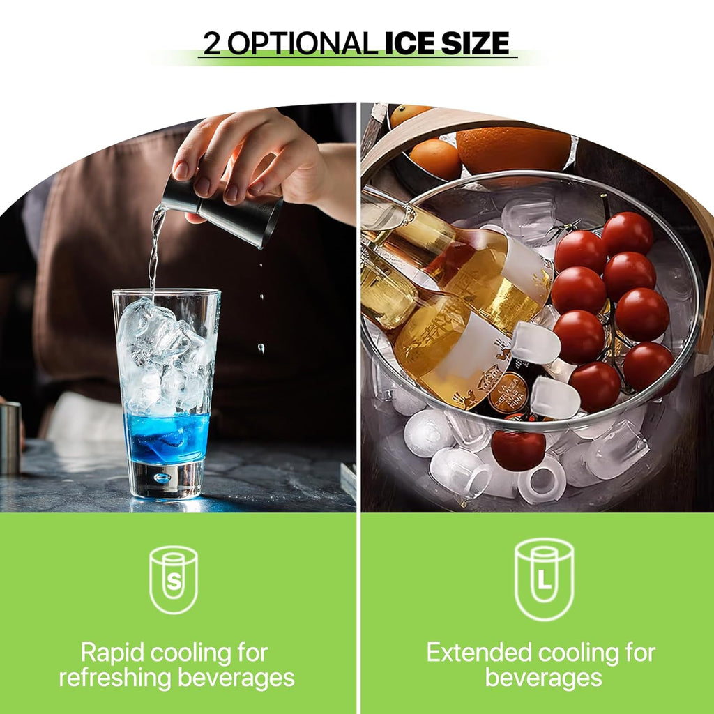 White Countertop Ice Maker Machine with Ice Scoop and Basket T566