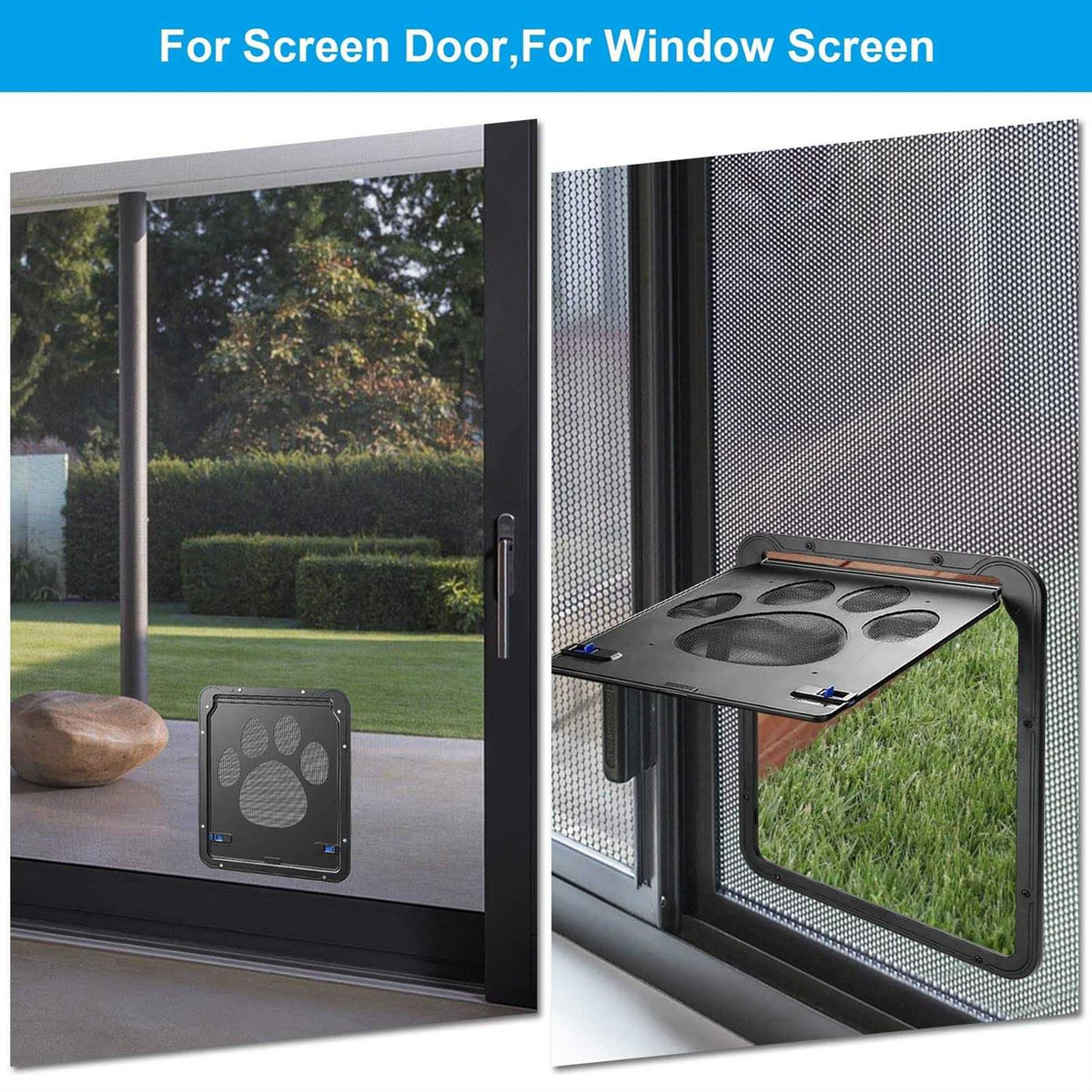 Pet Screen Door 8x10x0.4 inch Black H93985
