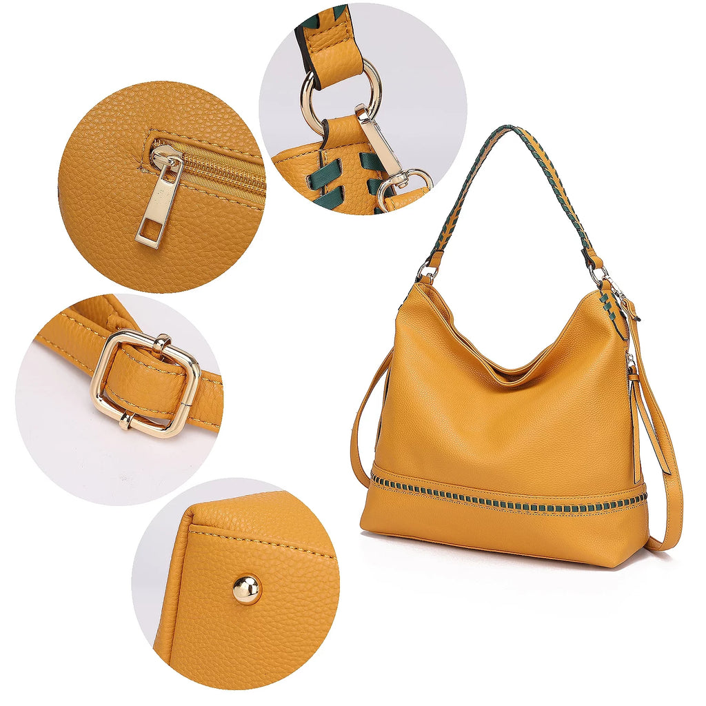 Blush Vegan Leather Shoulder Bag & Wristlet Wallet 2 pcs J41363